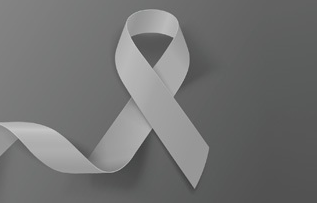Brain tumor awareness ribbon